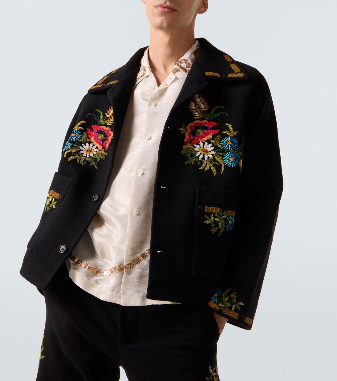 Verzierte Jacke Beaded Aquitaine aus Wolle | Bode
