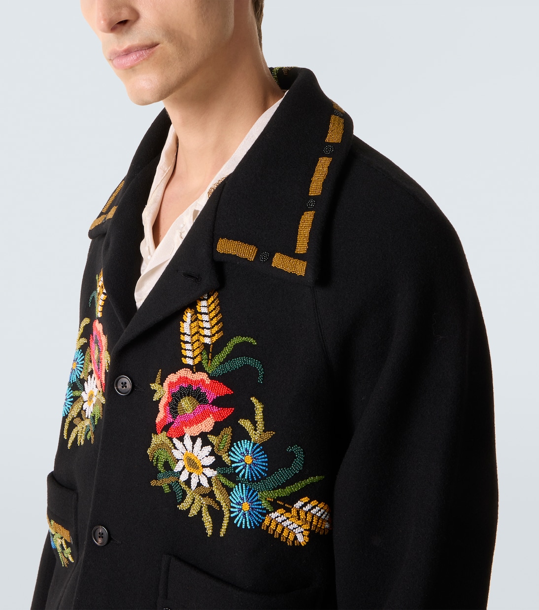 Verzierte Jacke Beaded Aquitaine aus Wolle | Bode