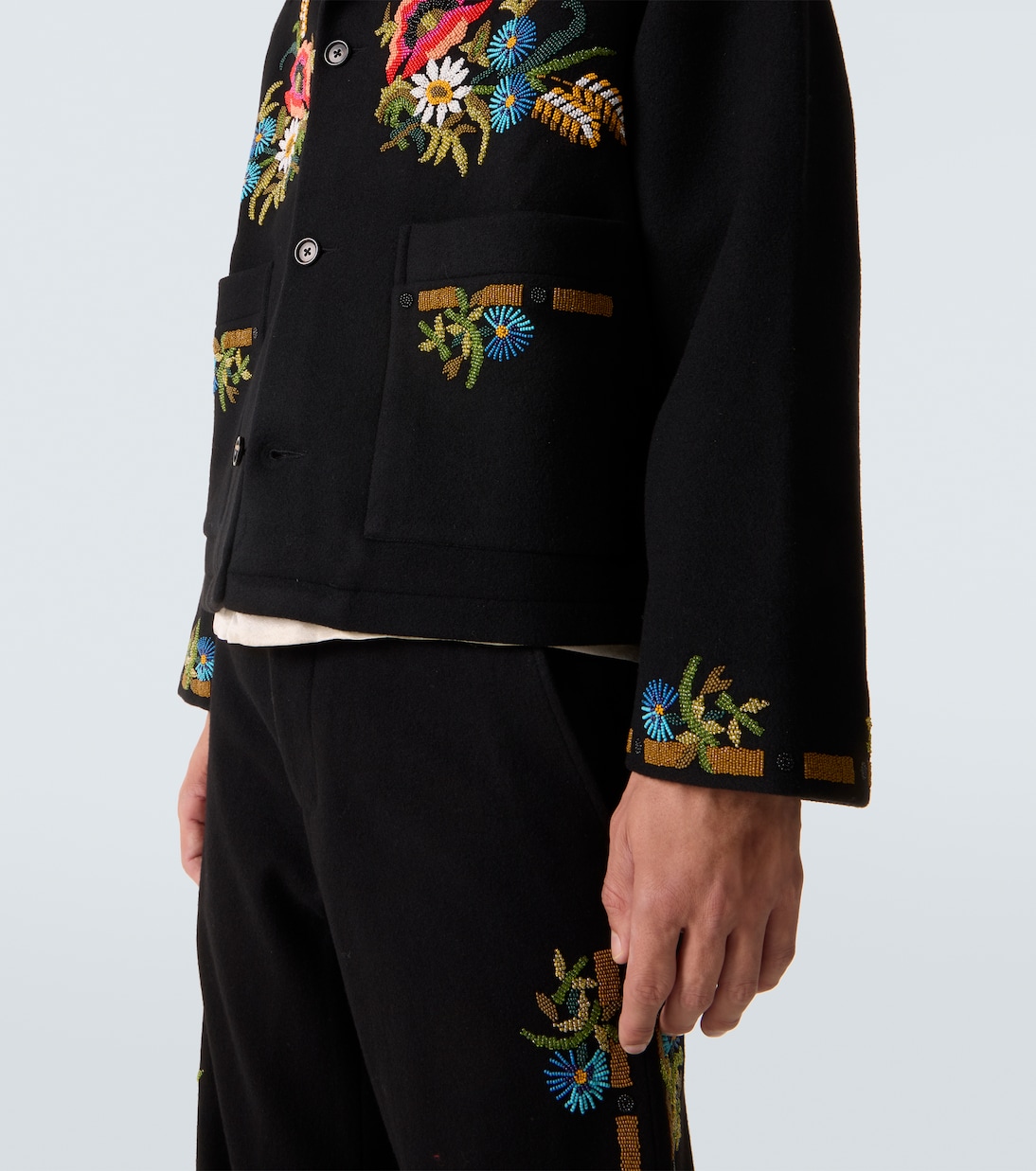 Verzierte Jacke Beaded Aquitaine aus Wolle | Bode