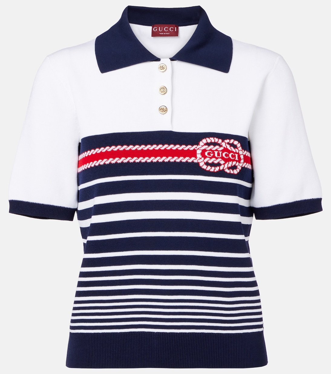 Polo de algodón en intarsia | Gucci