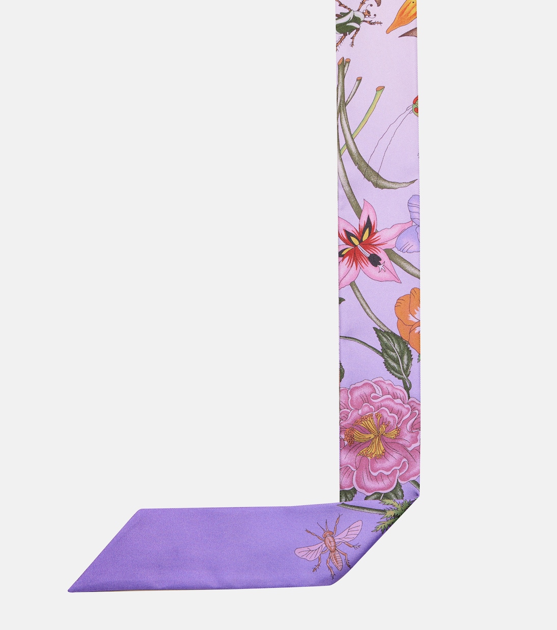 Sciarpa in twill di seta con stampa floreale | Gucci
