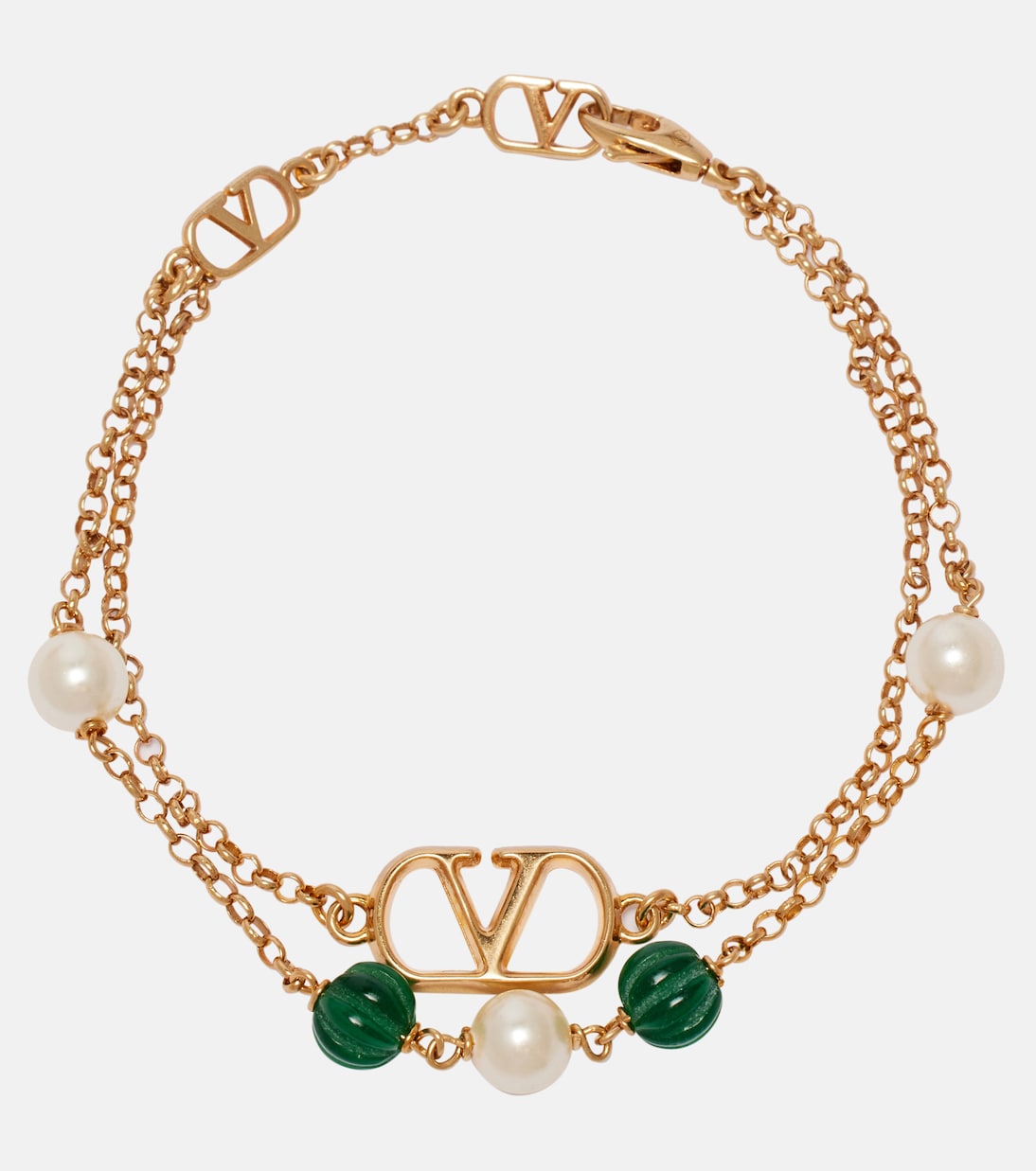 VLogo beaded Swarovski® pearls bracelet | Valentino
