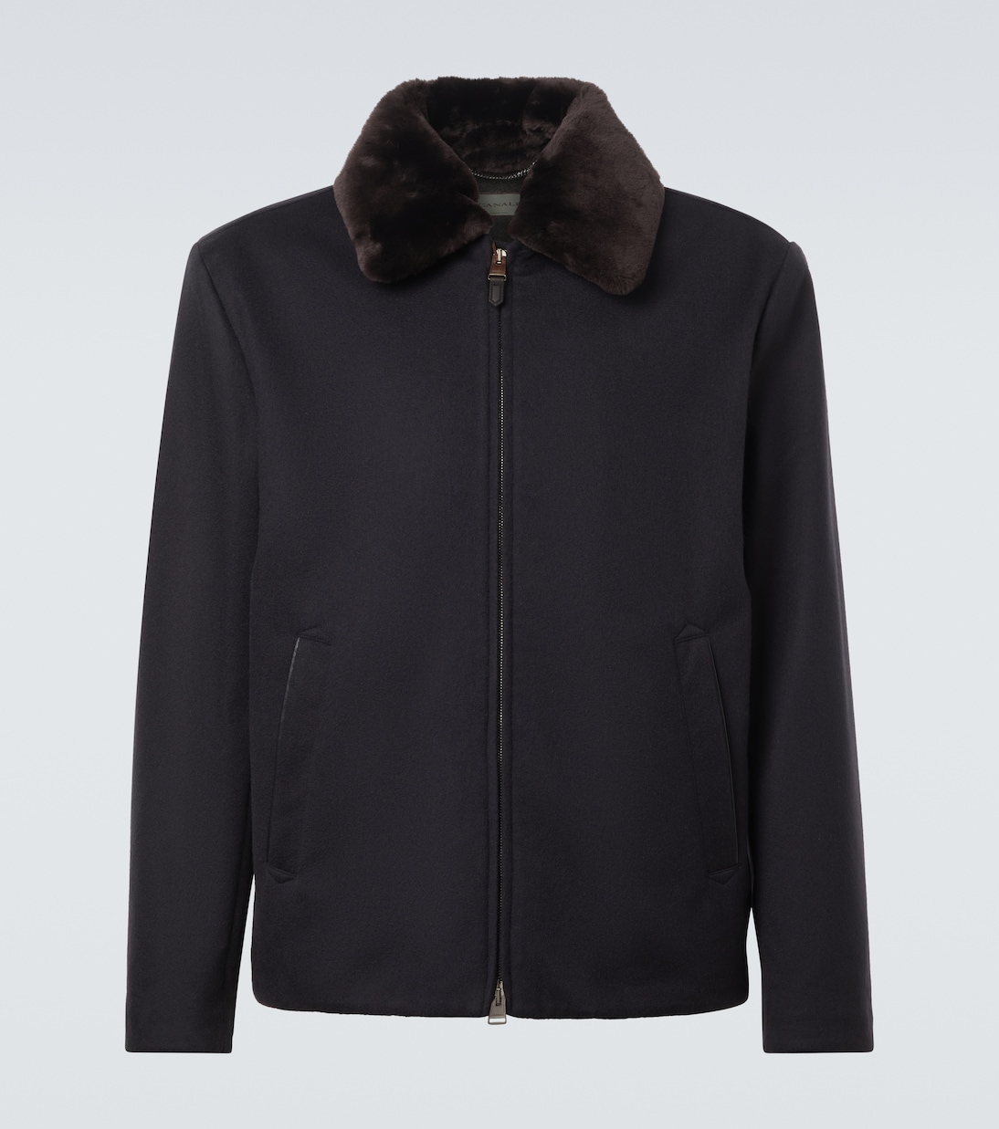 Shearling-trimmed cashmere jacket | Canali