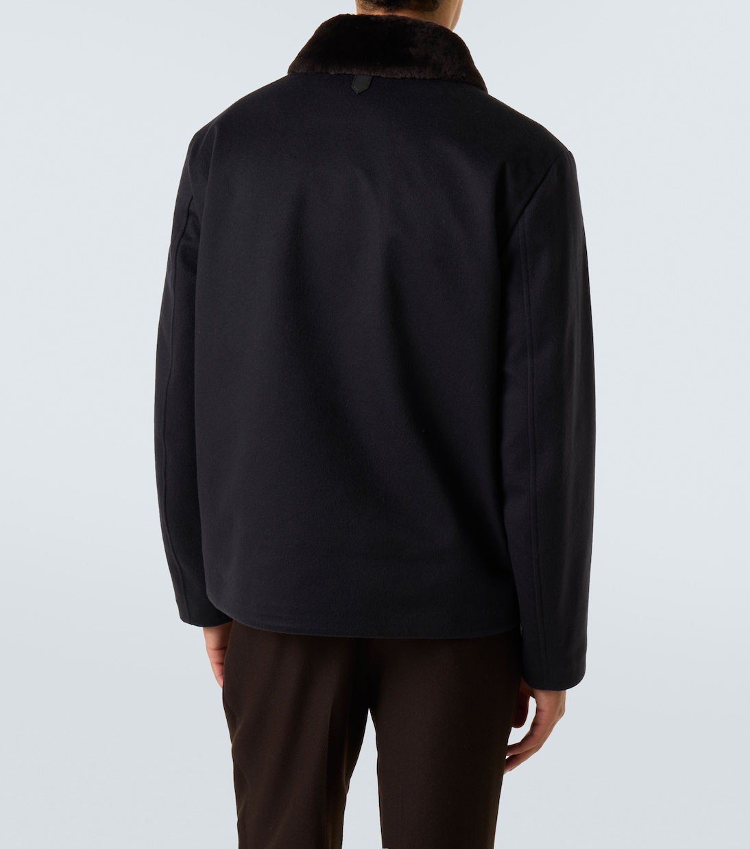 Shearling-trimmed cashmere jacket | Canali