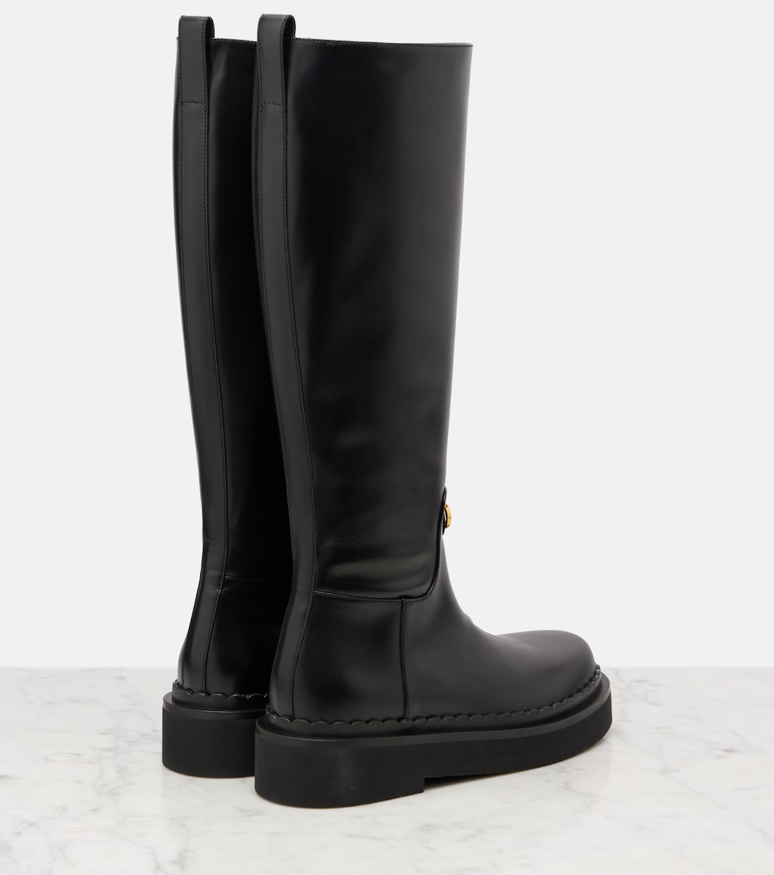 VLogo leather knee-high boots | Valentino Garavani