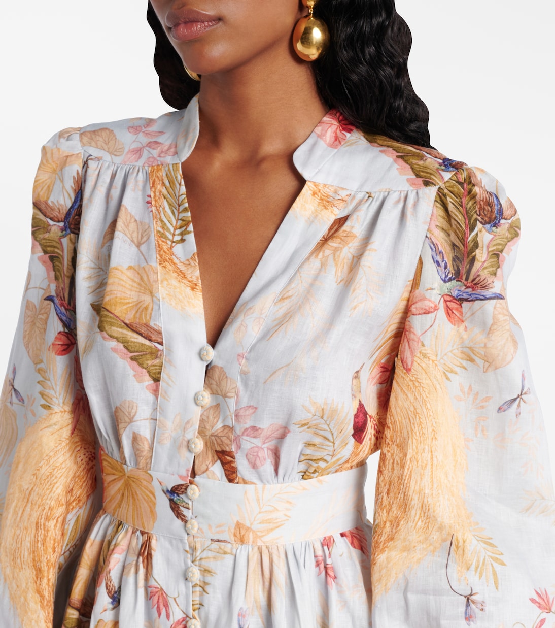 Vestido corto Ascension de lino floral | Zimmermann