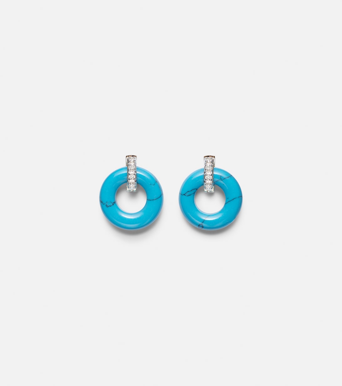 Boucles d’oreilles en or 14 ct, turquoise et diamants | Mateo
