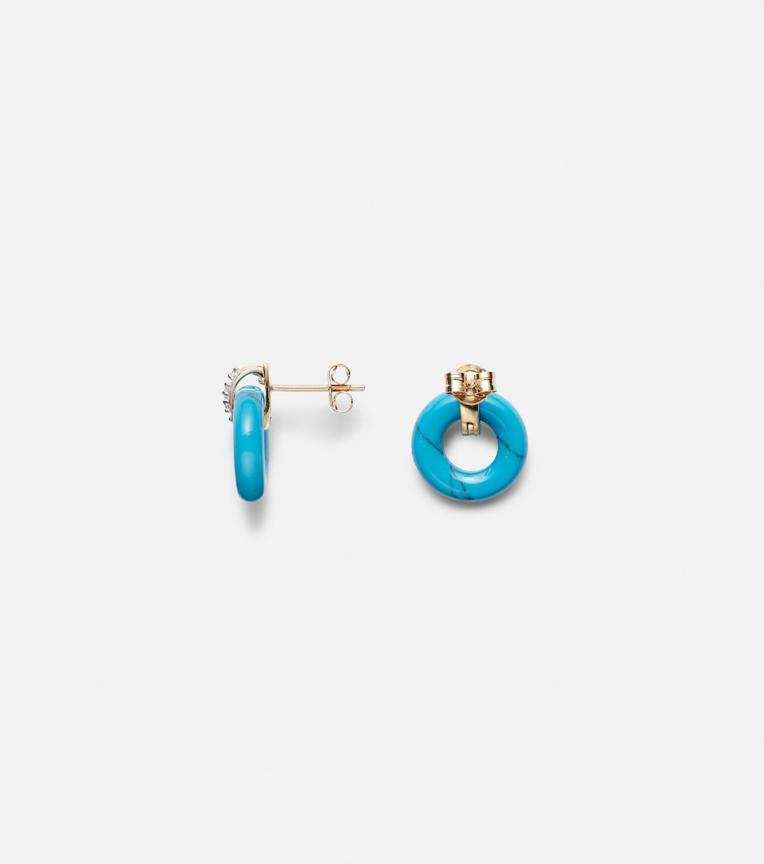 Boucles d’oreilles en or 14 ct, turquoise et diamants | Mateo