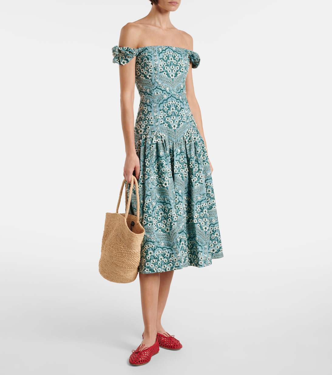 Siembra embroidered cotton midi dress | Agua by Agua Bendita
