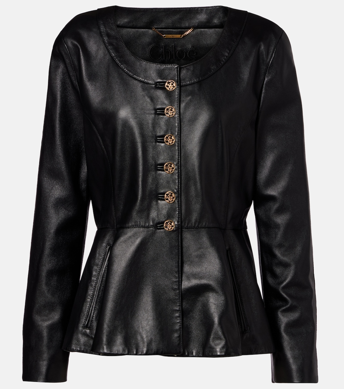 Peplum leather jacket | Chloé
