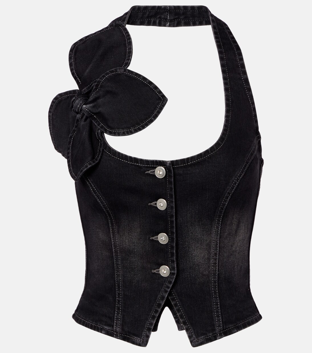 Top de denim con lazo | Area