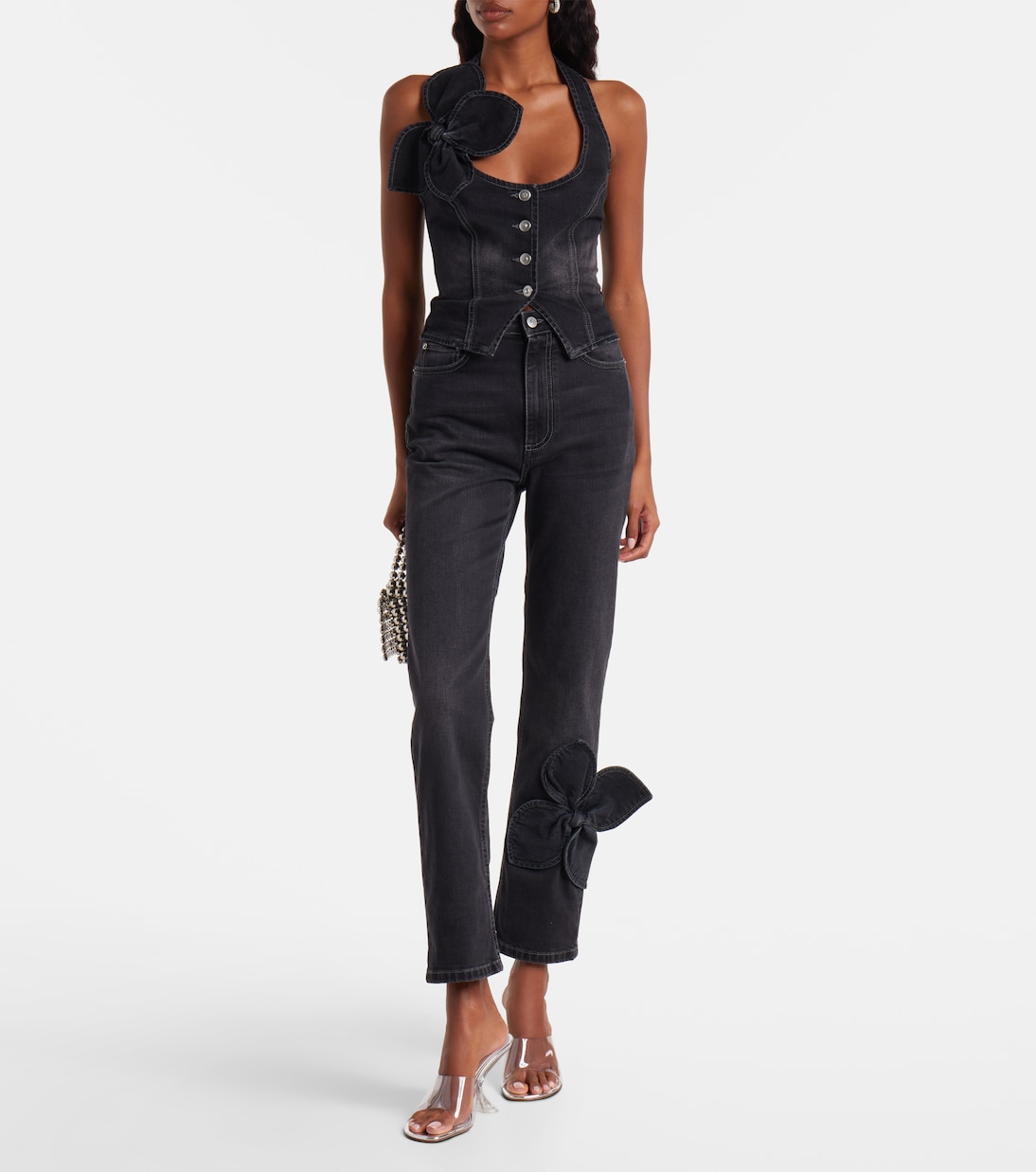 Top de denim con lazo | Area