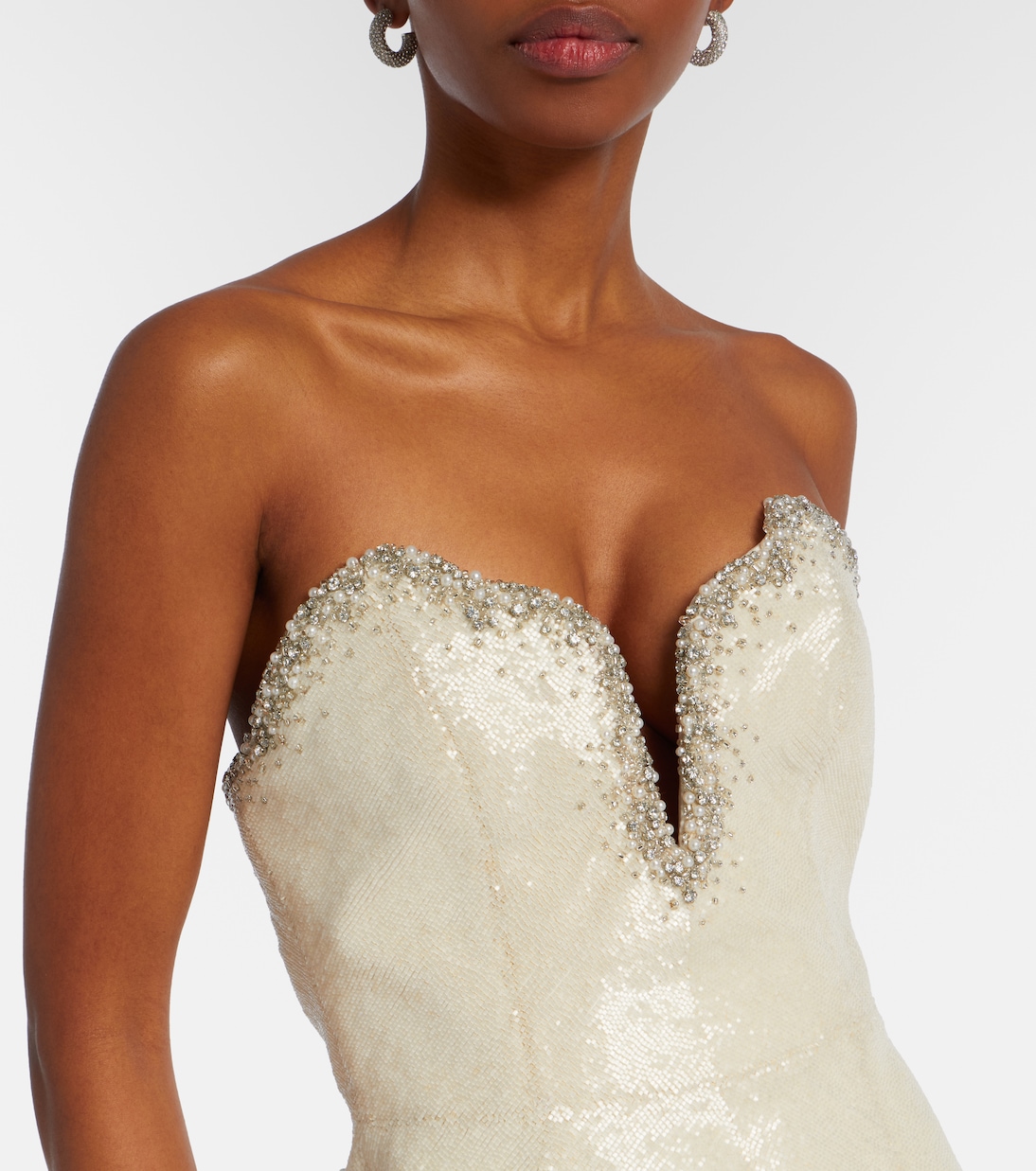 Selene embellished bustier gown | Clio Peppiatt