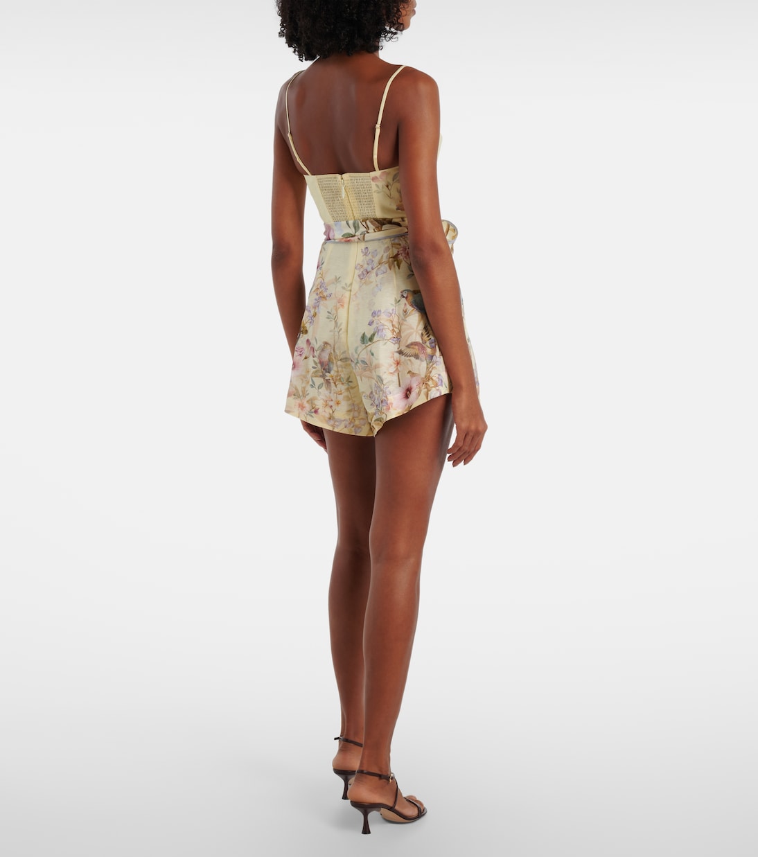 Rebellion floral linen and silk romper | Zimmermann