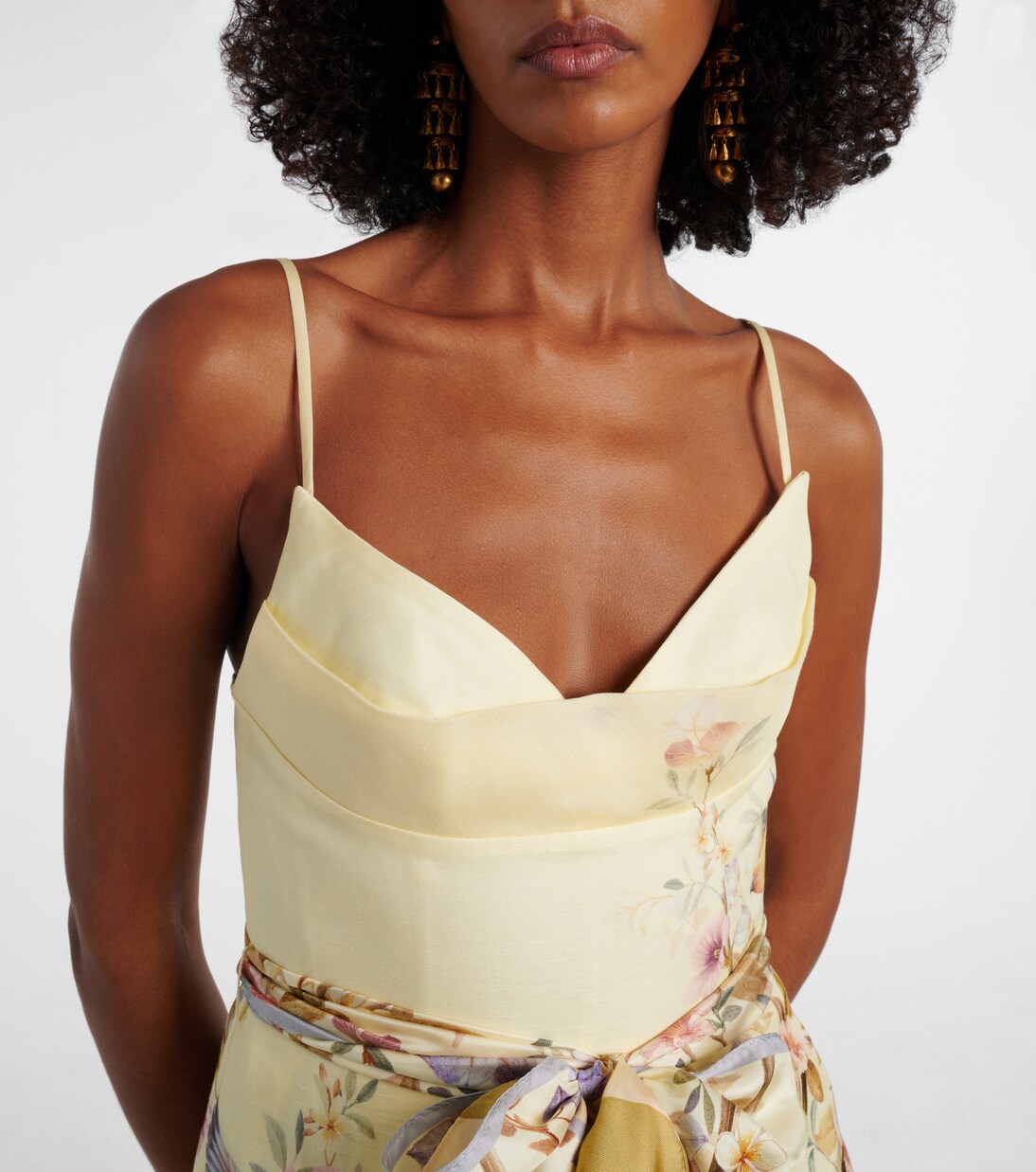 Rebellion floral linen and silk romper | Zimmermann