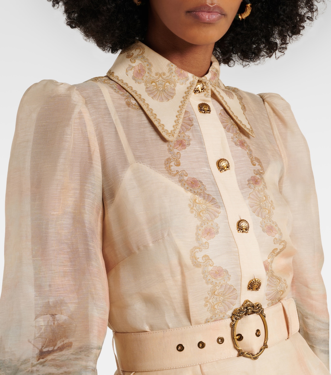 Rebellion Marine printed linen and silk minidress | Zimmermann