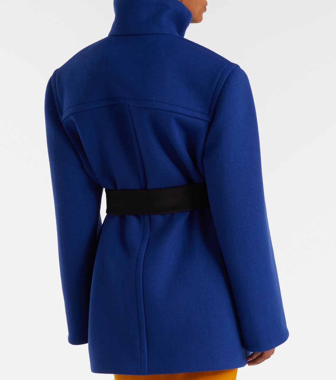Belted silk-trimmed wool jacket | Saint Laurent