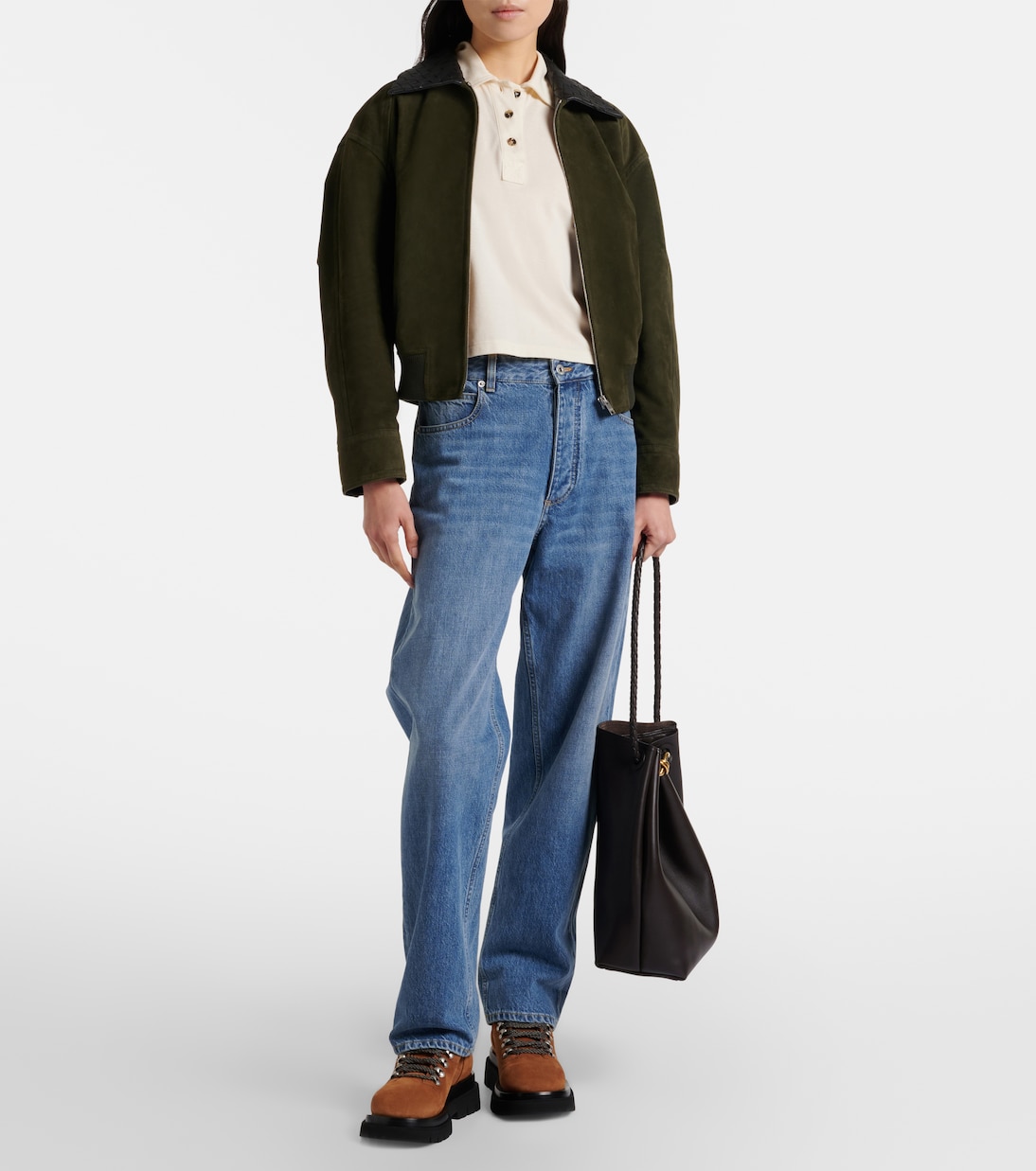 Schnürstiefel aus Veloursleder | Bottega Veneta