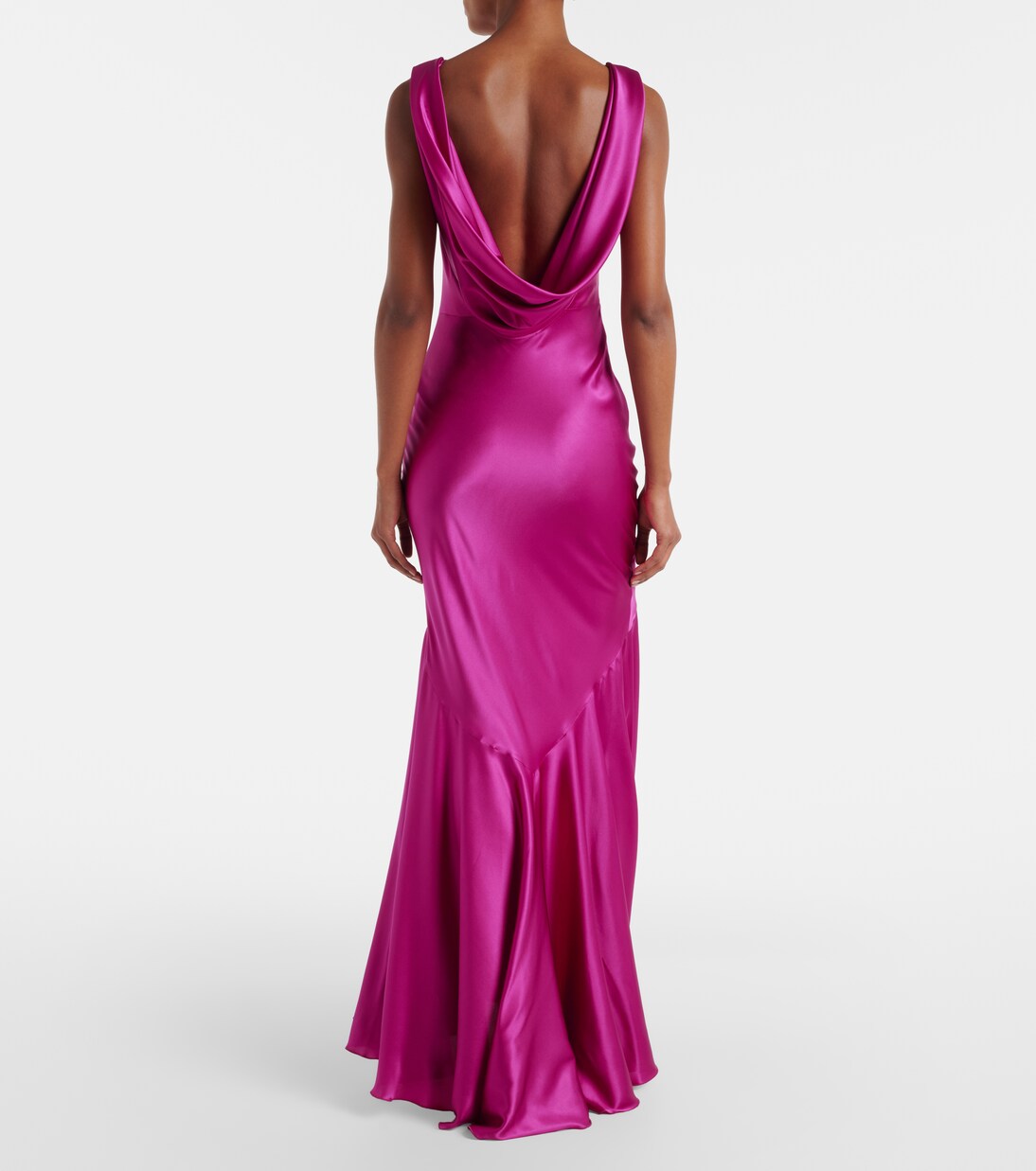 Open-back silk-blend satin maxi dress | Nina Ricci