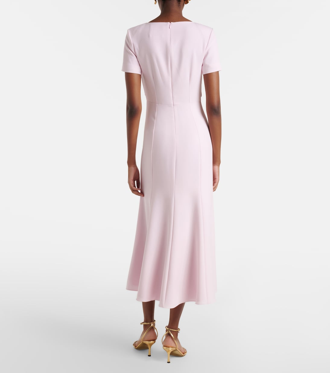 Vestido midi de cady drapeado | Roland Mouret