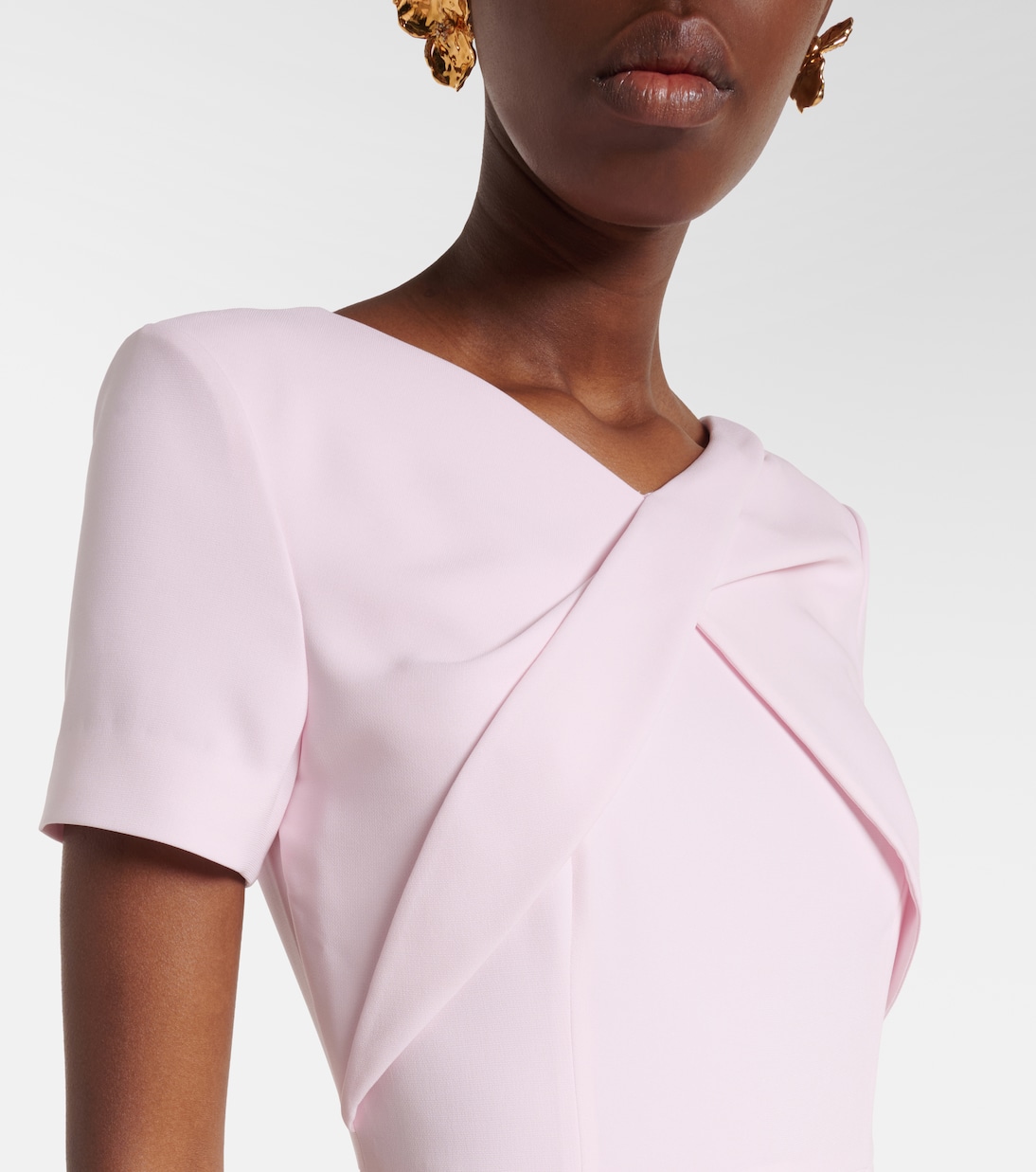 Vestido midi de cady drapeado | Roland Mouret