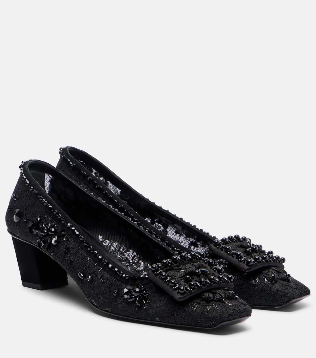 Belle Vivier embellished lace pumps | Roger Vivier