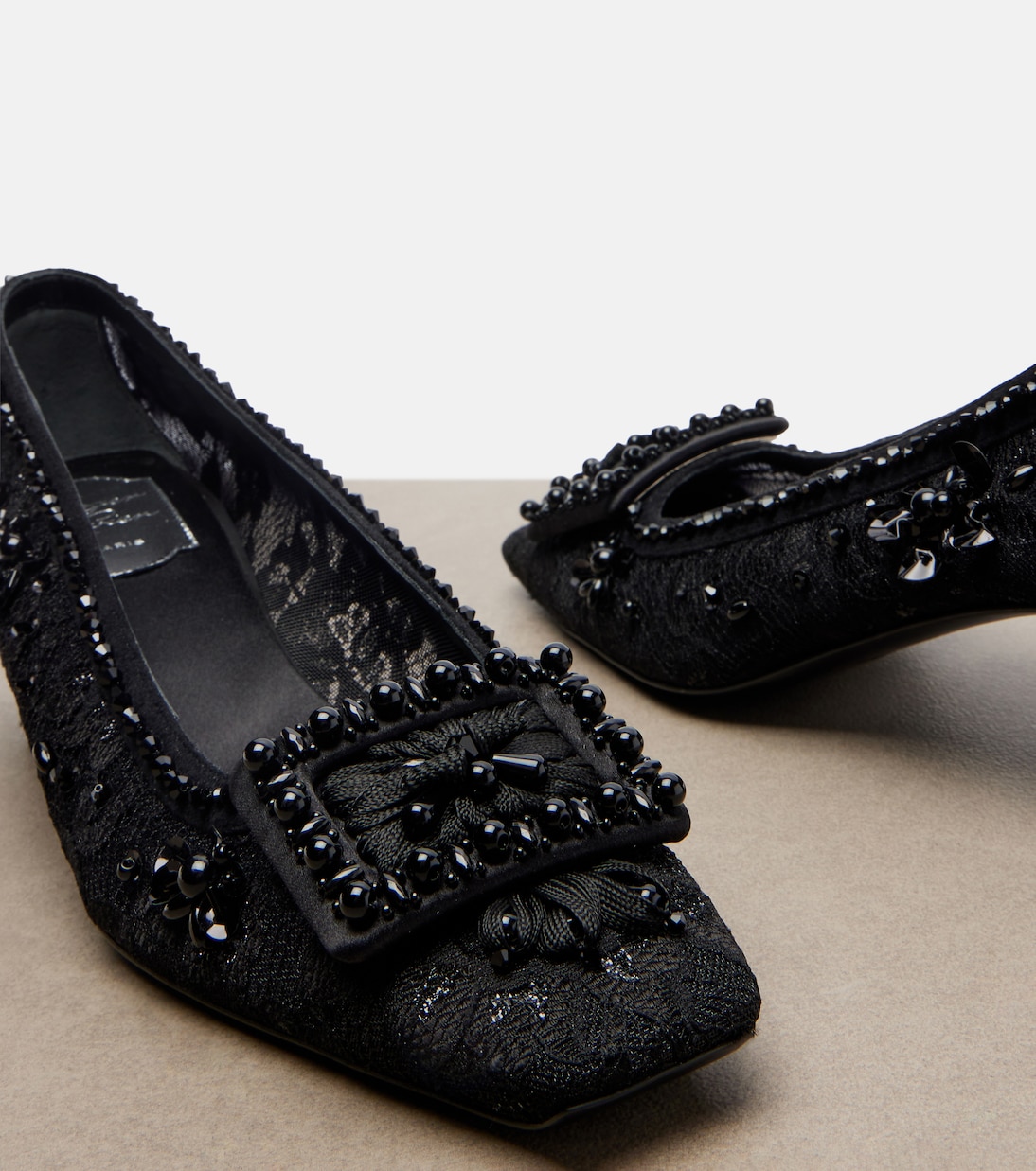 Belle Vivier embellished lace pumps | Roger Vivier