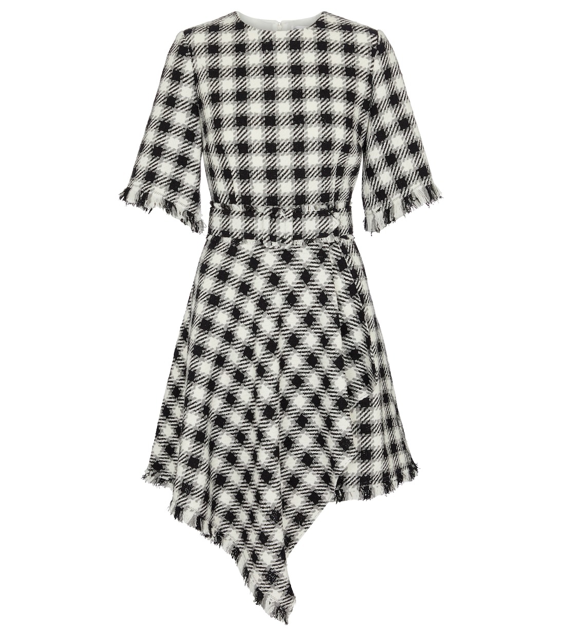 Checked asymmetric minidress | Oscar de la Renta