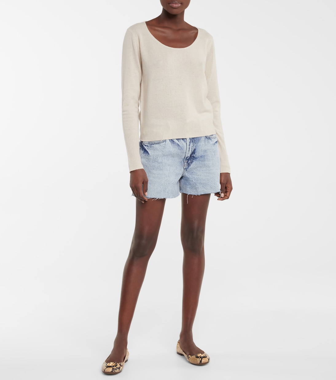 Le Simone high-rise denim shorts | Frame