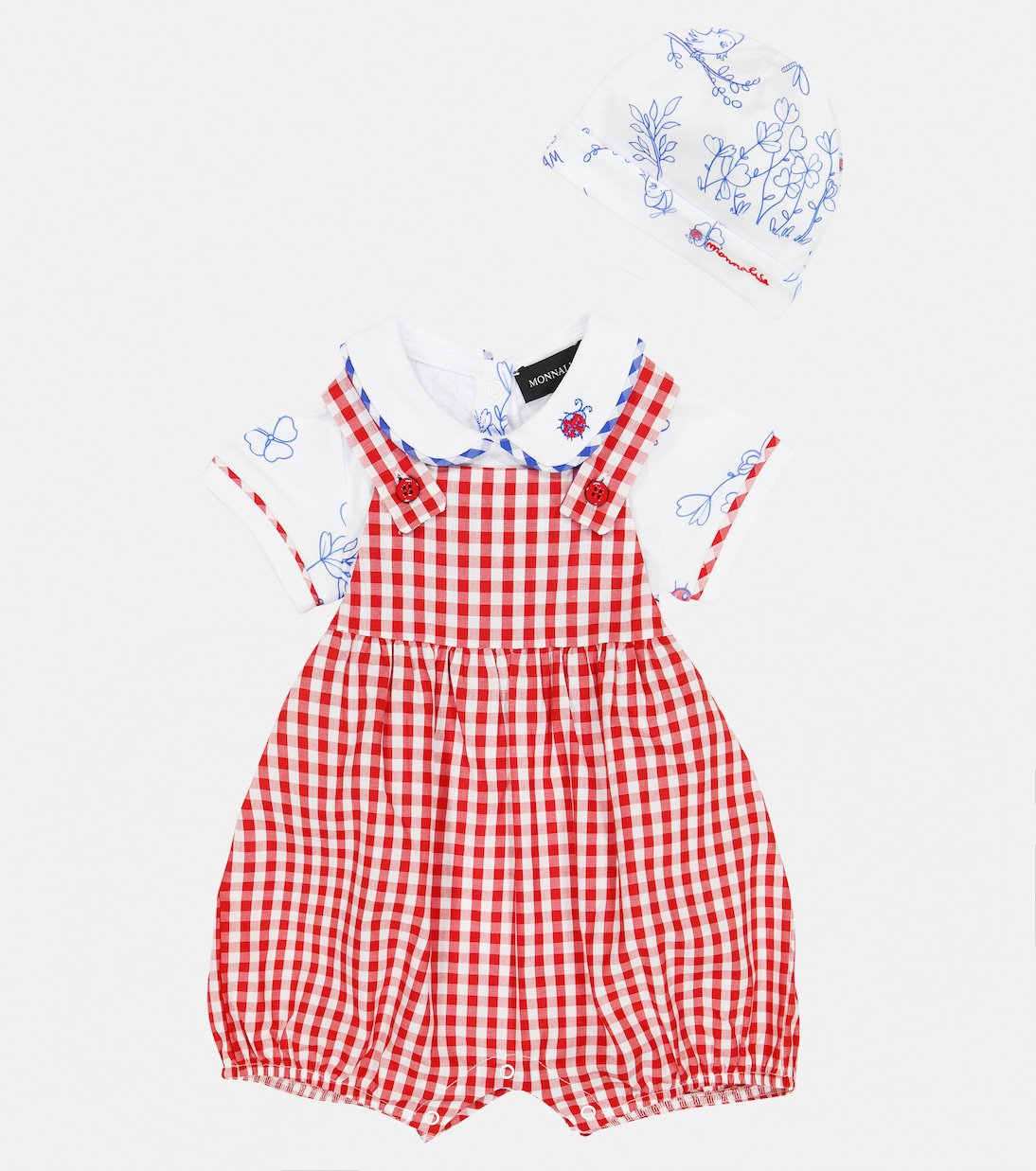 Bebé - set de peto, body y sombrero de algodón | Monnalisa