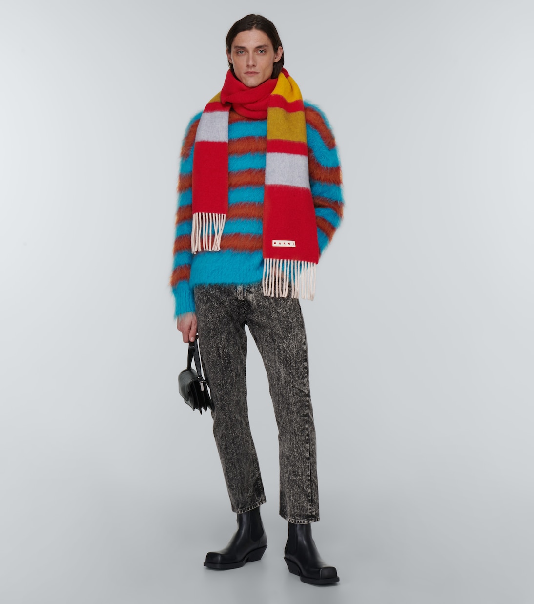 Sciarpa in misto lana a righe | Marni