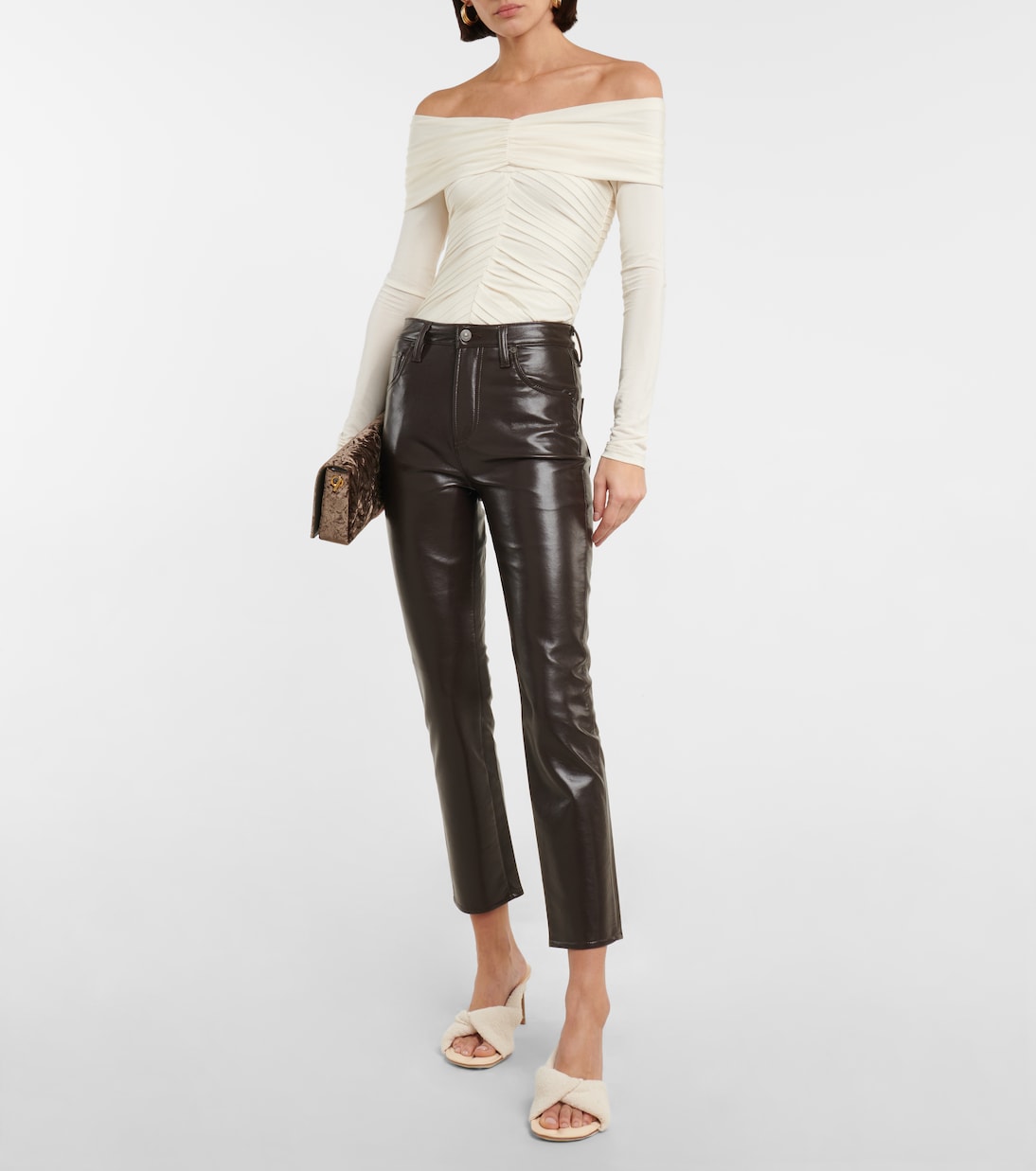 Jolene high-rise slim-fit leather-blend pants | Citizens of Humanity