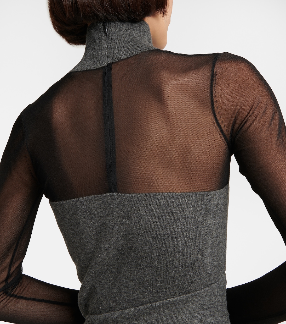 Mesh and wool draped minidress | Alaïa
