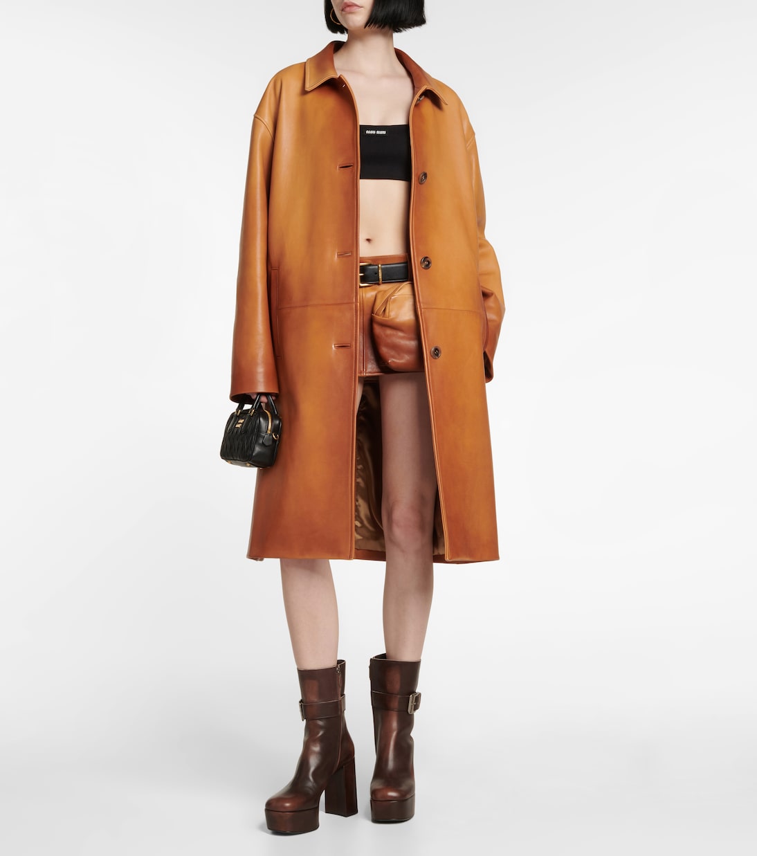 Mantel aus Leder | Miu Miu