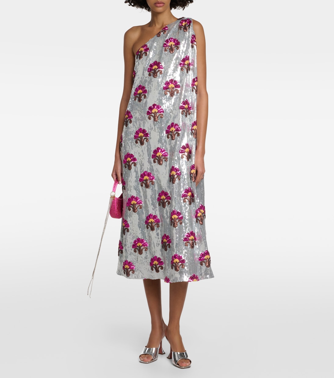 One-Shoulder-Midikleid Roy mit Pailletten | La DoubleJ