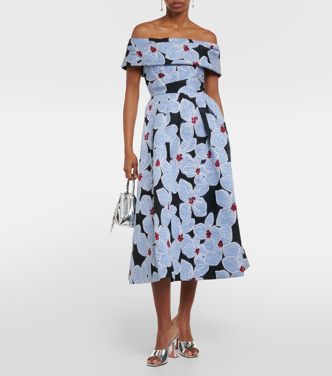 Georgina floral-embroidered midi dress | Rebecca Vallance