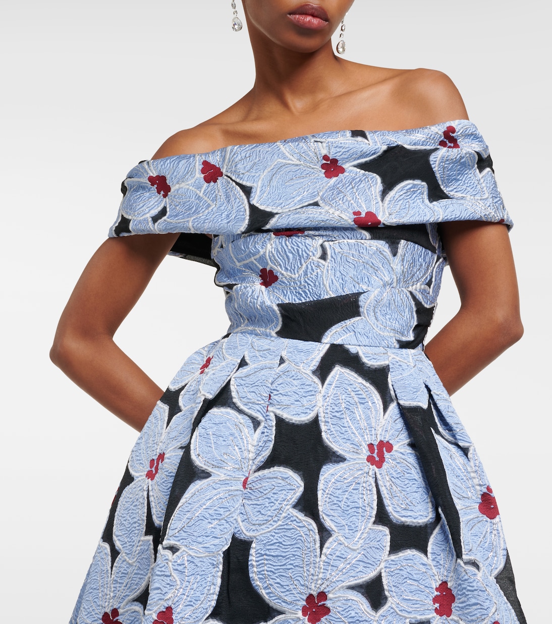 Georgina floral-embroidered midi dress | Rebecca Vallance