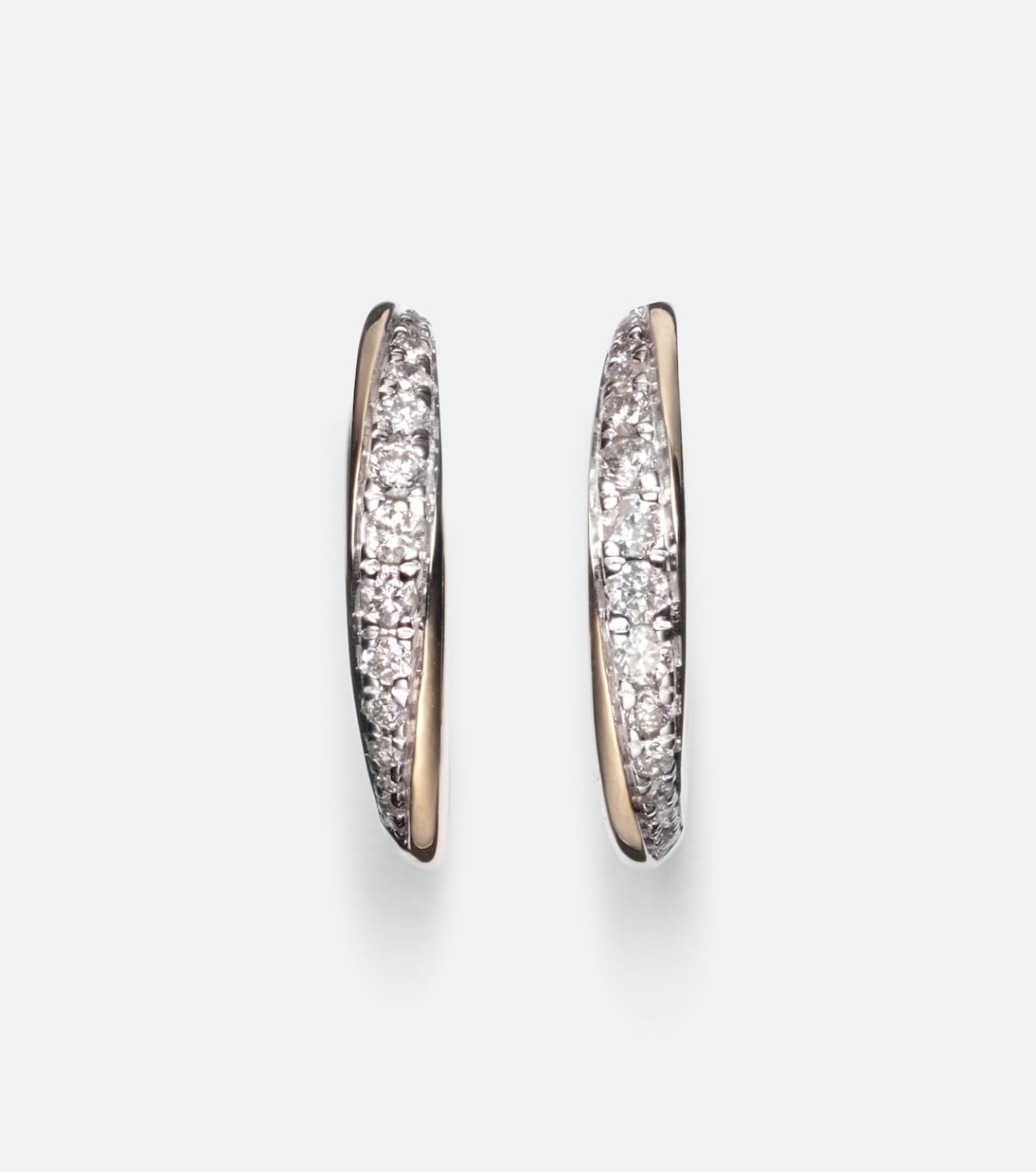 Twist 10kt yellow gold hoop earrings with diamonds | Stone and Strand