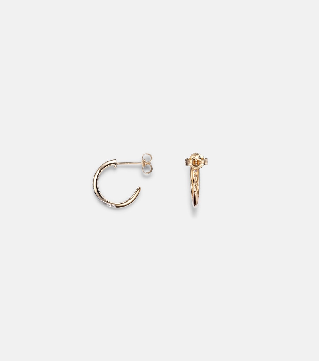 Twist 10kt yellow gold hoop earrings with diamonds | Stone and Strand