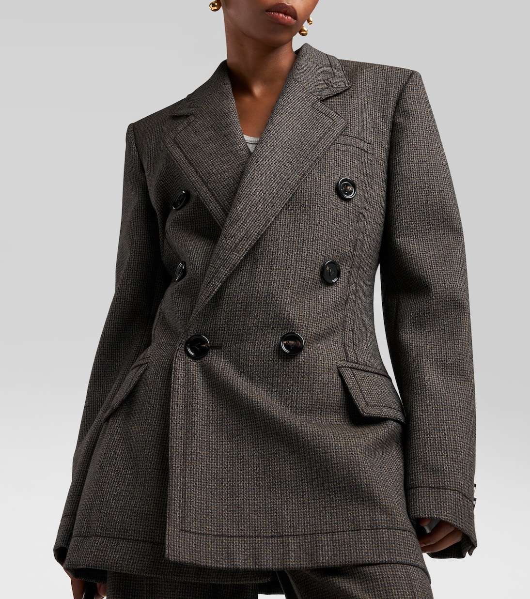 Chaqueta de Lana Cuadrillé Bottega Veneta para Jóvenes Modernos
