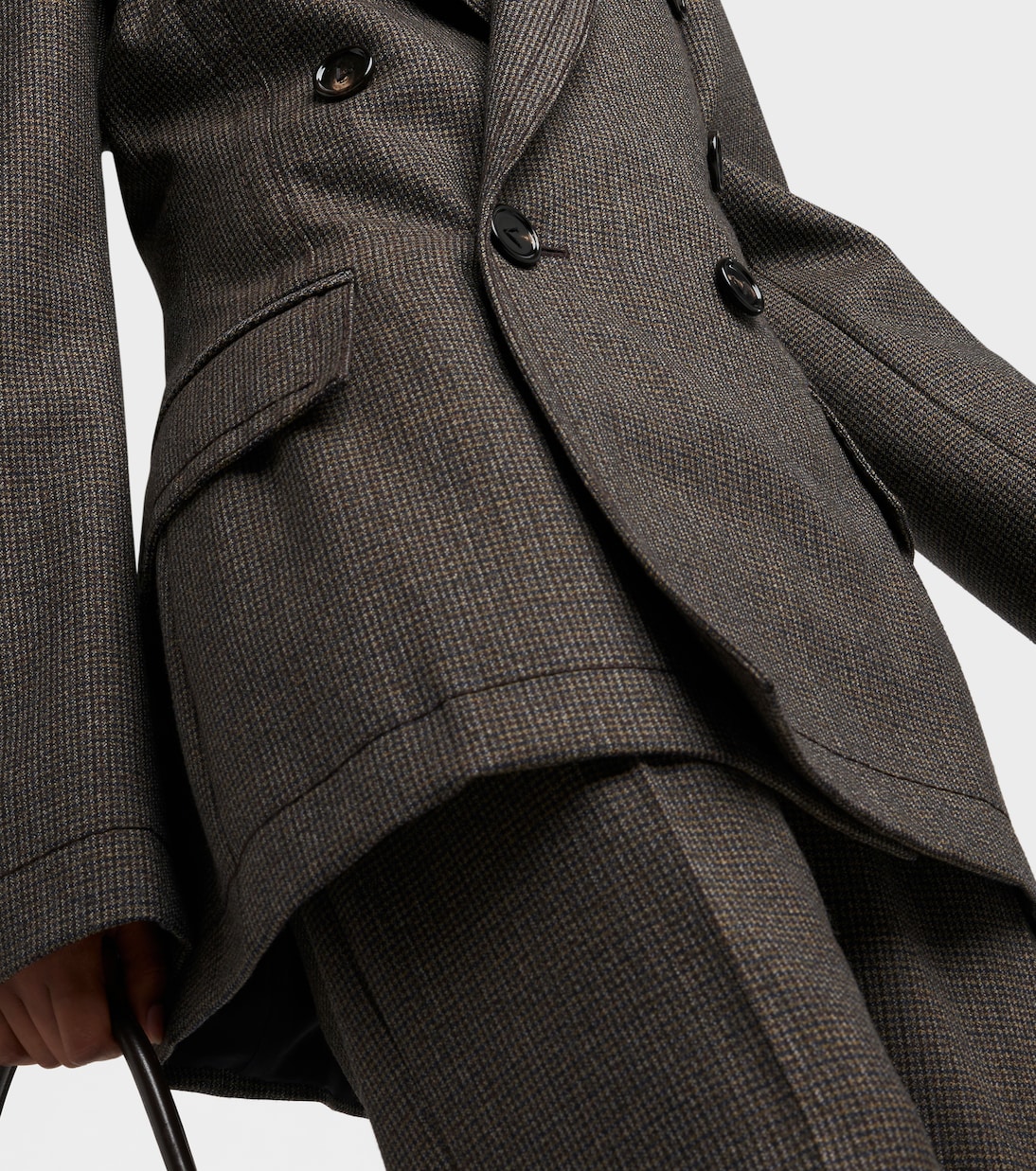 Chaqueta de Lana Cuadrillé Bottega Veneta para Jóvenes Modernos