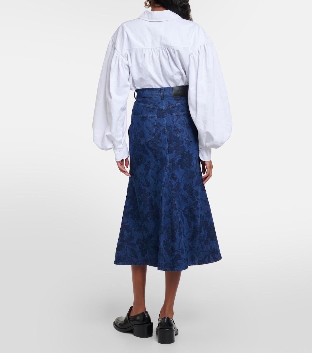 Falda midi de denim | Erdem