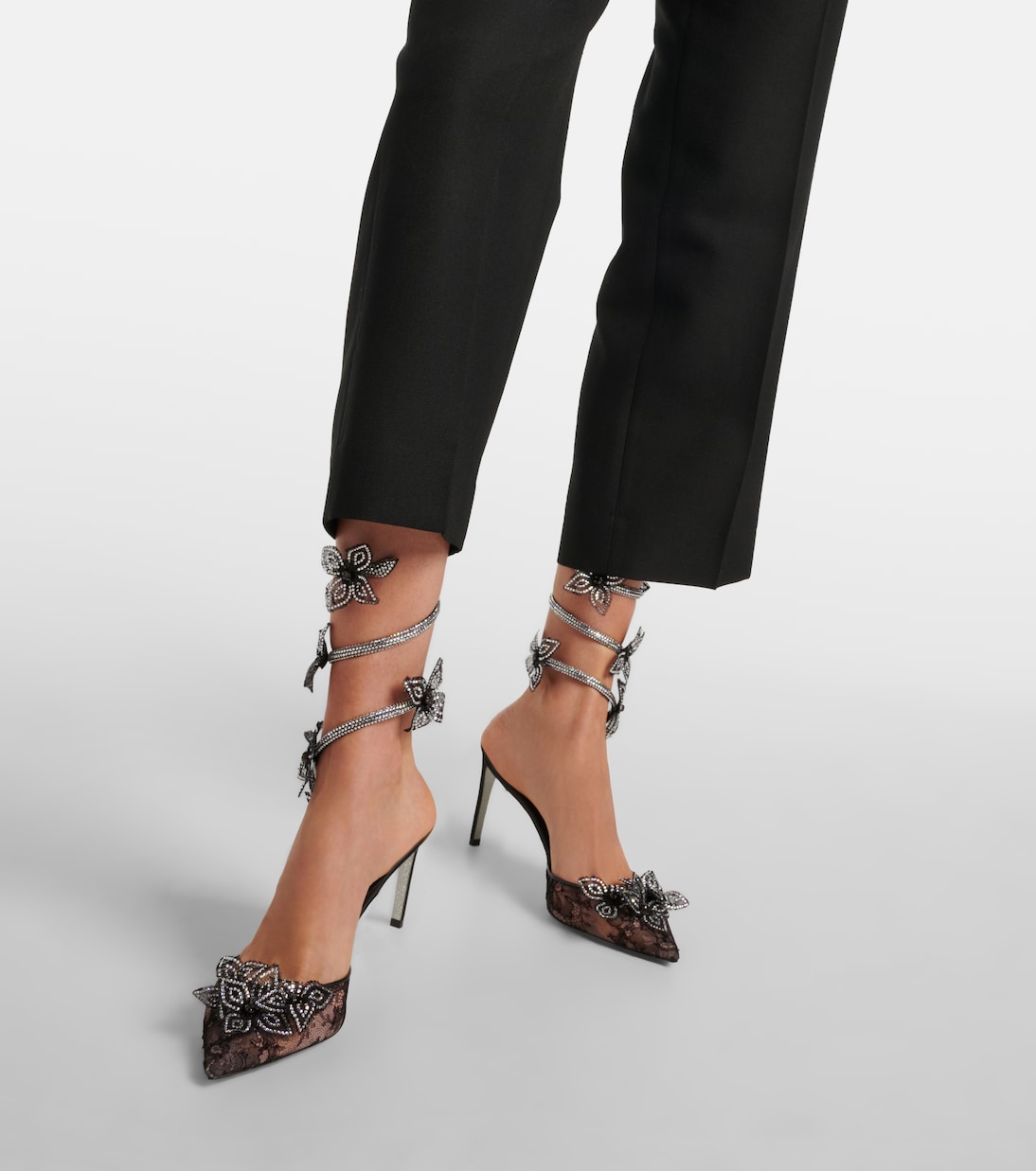 Pumps Floriane 80 in pizzo e pelle | Rene Caovilla