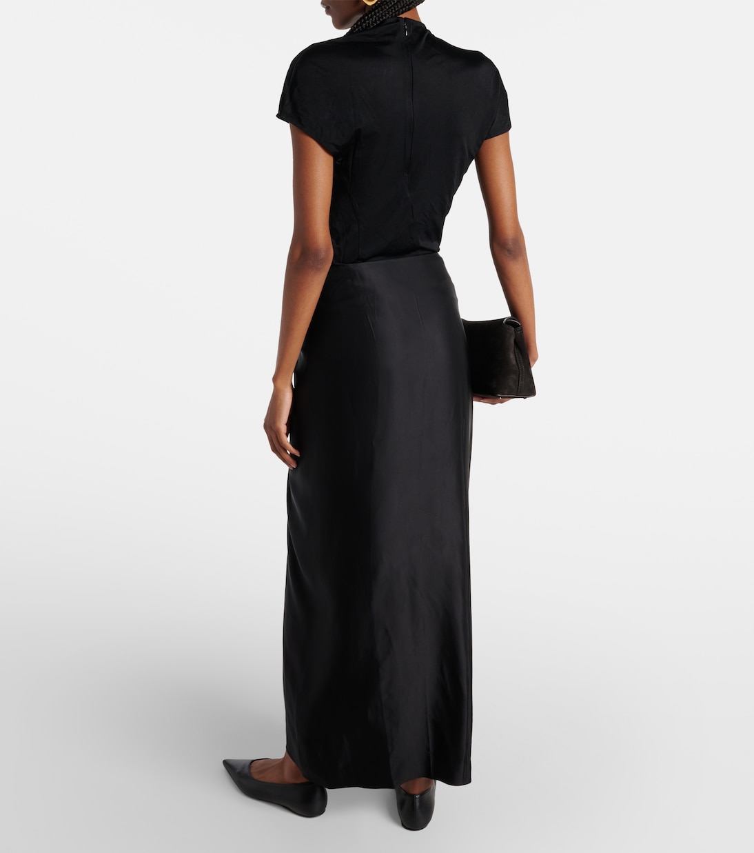 Knot-detail satin maxi skirt | Toteme