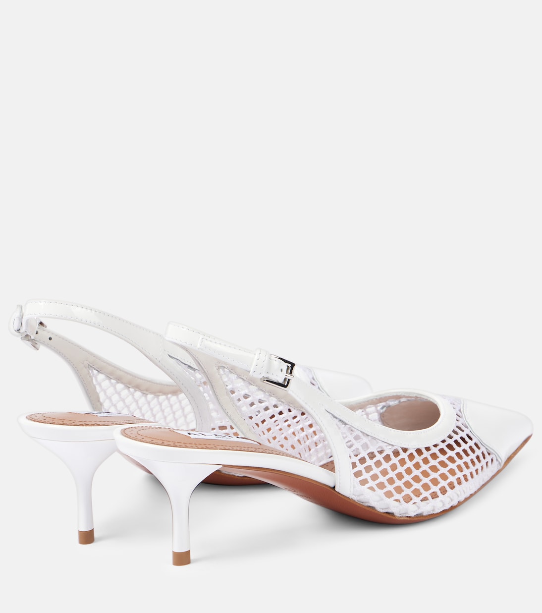 Escarpins Le Cœur en cuir verni et résille | Alaïa