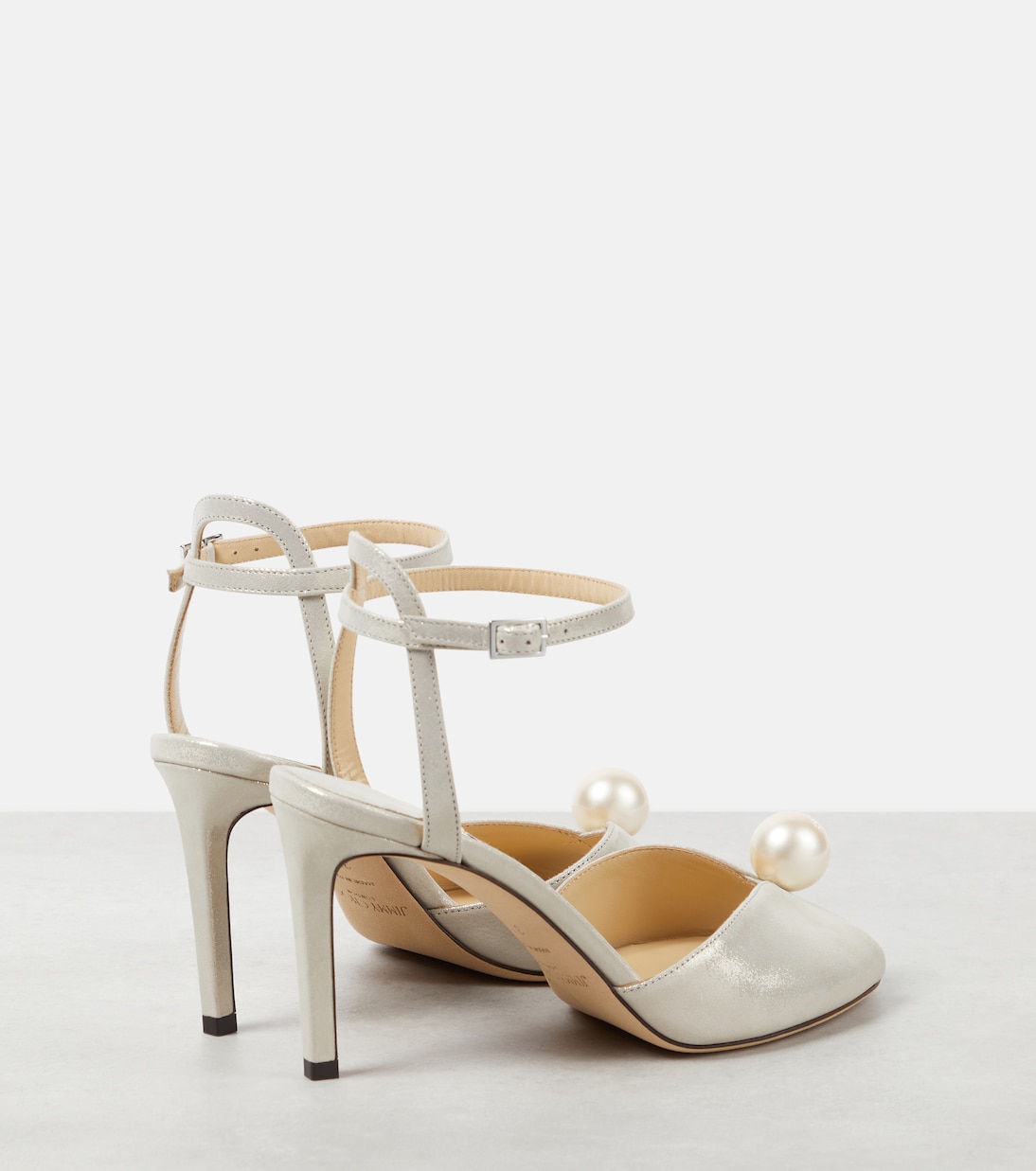 Sandali Sacora 85 in pelle con perle bijoux | Jimmy Choo