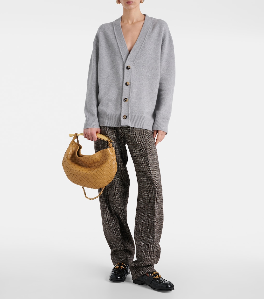 Cárdigan de mezcla de cachemir con piel | Bottega Veneta