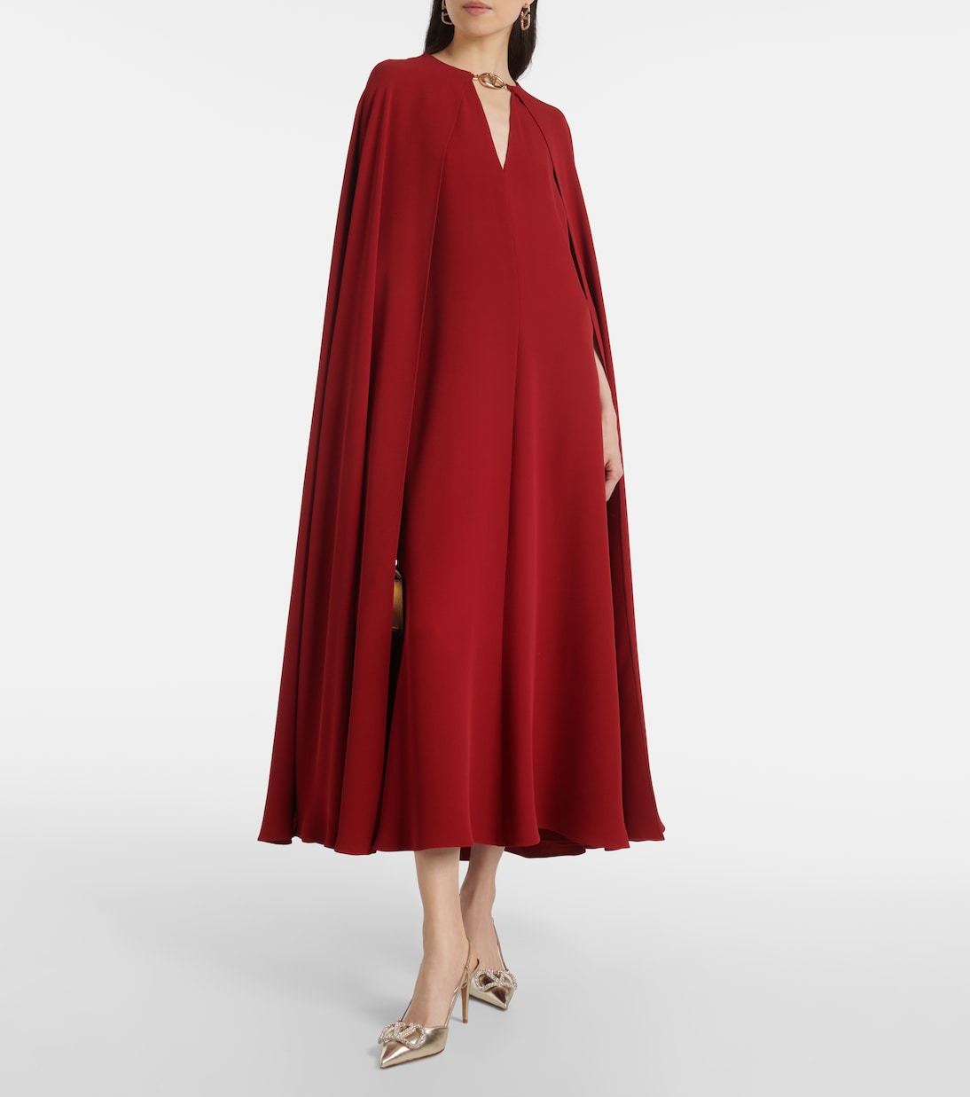 Pumps slingback VLogo Signature in pelle metallizzata | Valentino Garavani