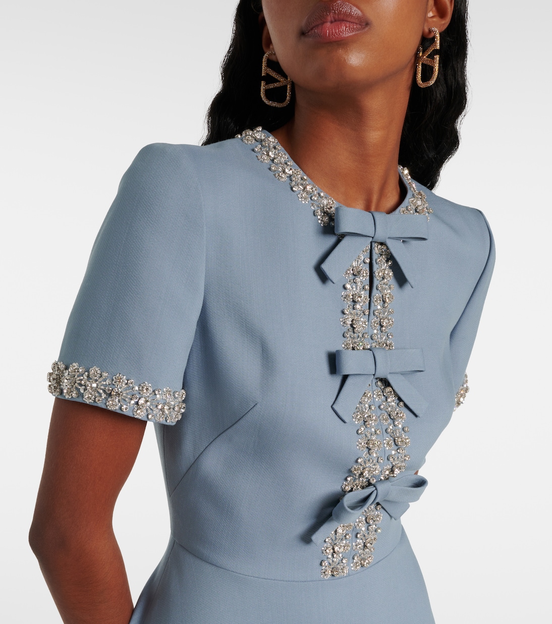 Crepe Couture embellished midi dress | Valentino