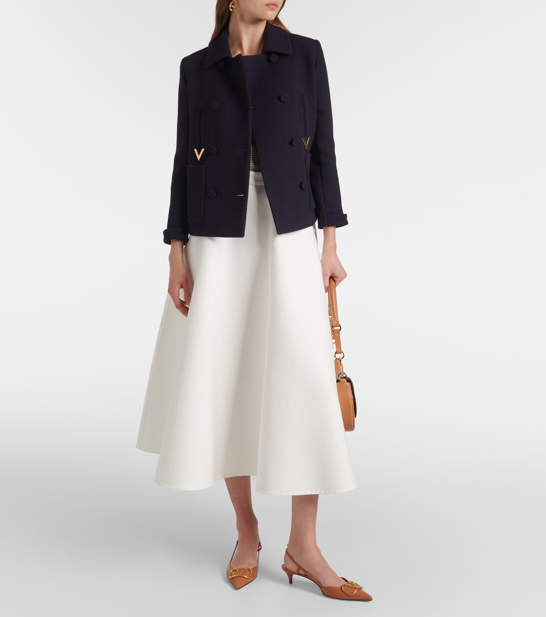 Valentino Gray Polyester Coat main image 1
